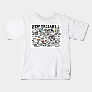 New Orleans Map Kids T-Shirt